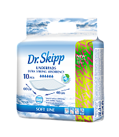 Пеленки гигиенические впитывающие Dr.Skipp Soft line 60x40 см., 10 шт.