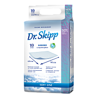 Пеленки гигиенические впитывающие Dr. Skipp Soft line 60x90 см., 10 шт.