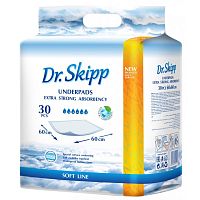 Пеленки гигиенические впитывающие Dr.Skipp Soft Line 60x60 см., 30 шт.